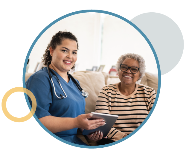 A healthcare provider and a patient.